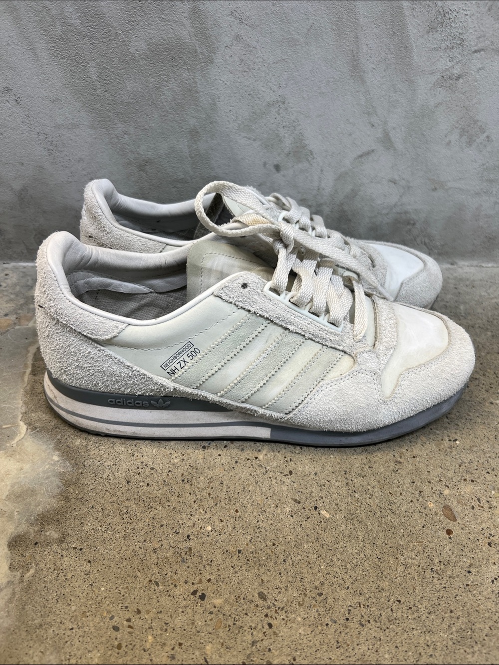 adidas NIZXA 500 Off-White Suede & Leather Sneakers